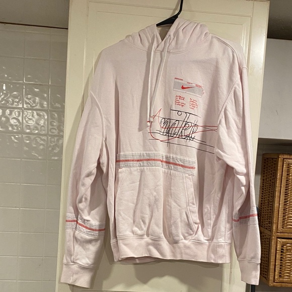 Nike Light Pink Hoodie with Graphic Design size medium - Picture 1 of 5